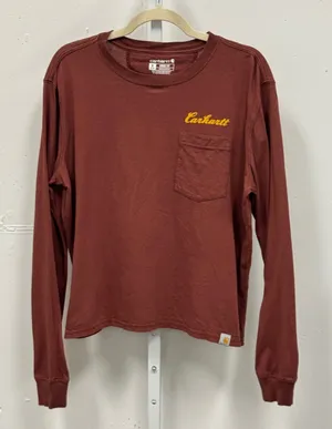 Carhartt Women's Medium Loose Fit Lightweight Long-Sleeve T-Shirt Graphic Script thumbnail 1