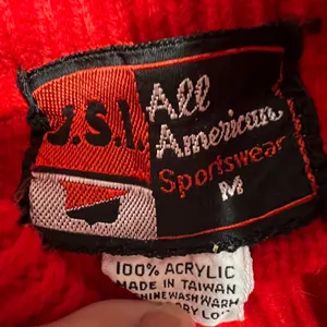 Vintage 70's J.S.I. All American Sportswear red striped ski sweater Size Medium thumbnail 4