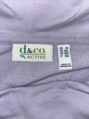 Denim & Co. Active Size 2X Purple Cowl Neckline Pullover Sweatshirt Top thumbnail 4