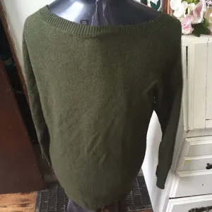 J. crew olive green oversized S sweater tunic with tie hem thumbnail 2