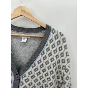Cupcakes and cashmere Women Grey White Button Front Cardigan Sweater Size‎ XS thumbnail 5