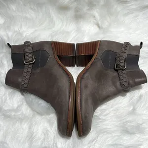Sperry braided booties, grey‎ leather, size 8 thumbnail 5