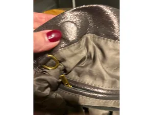 Anthropologie Brown shiny Clutch Bag, Hinge closure thumbnail 5