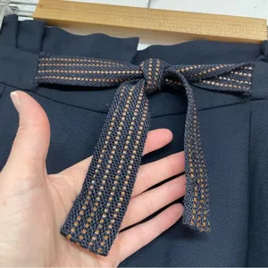 Massimo Dutti Navy Blue Knit Paperbag Waist Trouser Pants Womens 4 Casual thumbnail 6