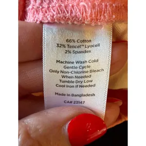 Talbots Shorts Women Large Pink Elastic Waist Drawstring Cotton Blend Preppy thumbnail 7