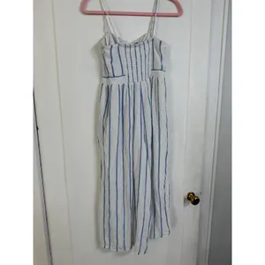 American Eagle Striped Bustier Jumpsuit‎ Blue White Wide Leg Small thumbnail 4