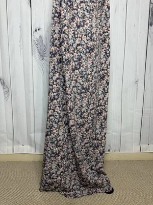 LoveStitch Long Floral Maxi Dress Sz L Pockets Purple Pink Racerback Beach thumbnail 13