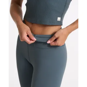 Vuori Studio Pocket Leggings Slate Blue Ribbed High Rise Yoga Pants Size S thumbnail 5