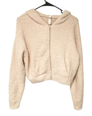 Kim Kardashian SKIMS Size Small/Medium Cream Cozy Knit Zip Up Hoodie thumbnail 1