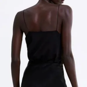 ZARA Front Tonal Macrame Trim Tank Top Black S NEW thumbnail 5