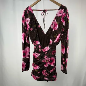 NWT Lovers + Friends Camden Mini Dress in Tessa Floral Multi Size Extra‎ Small thumbnail 7