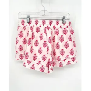 Roller‎ Rabbit Target Ruffle Floral Shorts Women L Pink Drawstring Boho Beach thumbnail 10