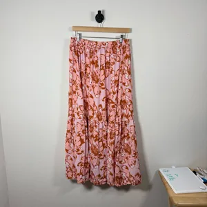 Petal + Pup Women’s Flowy Floral Maxi Skirt Pink/Purple/Orange Size L thumbnail 5