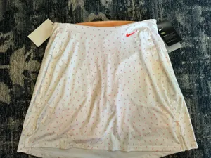 Nike Women's Dri-Fit Victory Golf Skort White Orange UPF 40+ Pockets Size Small NEW thumbnail 1
