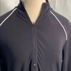 Terry Lewis Classic Luxuries Tunic Womens Size S Black Quarter Zip Cotton Sporty thumbnail 2