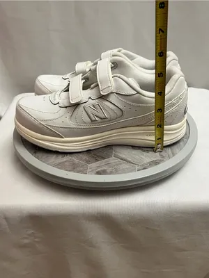 New Balance 577 Walking Shoes Women’s 7.5 White Leather Hook & Loop WW577VW thumbnail 7