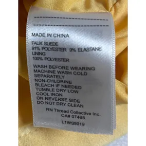 Laundry by Shelli Segal‎ Butter Yellow Faux Suede Motorcycle Jacket XL Biker thumbnail 9