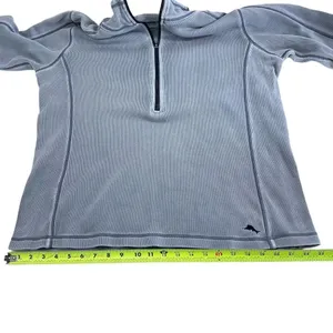 Tommy Bahama 100% Cotton Grey/Blue Half Zipup Sports Sweater Women’s Size M thumbnail 10