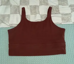 Nike Womens Yoga Luxe Infinalon Crop Top Brown Tank CJ0544-231 L thumbnail 1