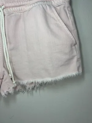 Aerie Pull-On Raw Hem Shorts Pale Pink Pockets Beachy Coastal Vacation Sz Medium thumbnail 5