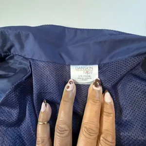 Danskin Now Womens Navy Blue Mesh Lined Full Zip Windbreaker Jacket Large 12-14 thumbnail 7
