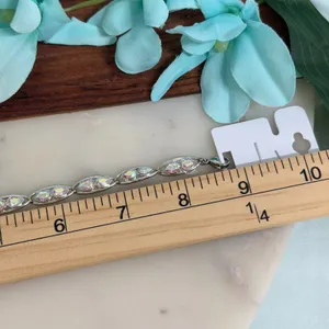 14K Gold Plated XP Womens Bracelet‎ Silver Adjustable Zirconia thumbnail 2