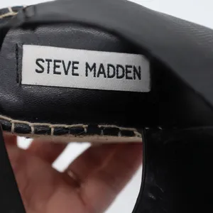 Steve Madden Wedge Sandal Womens 9 Edaya Black Espadrille Slingback Excellent thumbnail 5