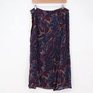 Rena Rowan Skirt Womens 14 Ink Mult Paisley A-Line Midi Chiffon NEW thumbnail 5