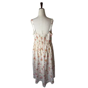 Scarlet Darkness Milkmaid‎ Dress Women Large Ivory Pink Floral Boho Cottagecore thumbnail 3