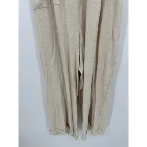 Zesica‎ Romper Jumpsuit Women Sz L Cream Linen Blend Pockets Lagenlook Boho NWT thumbnail 4