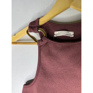 Anthropologie Copper Knit Ring Detail Tank Top XXS Burgundy Racerback Sleeveless thumbnail 3