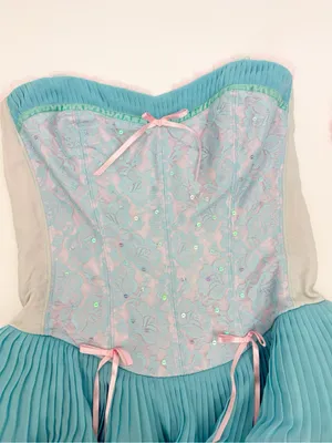 Betsey Johnson Vintage 90s 2000s Y2K Cupcake Tea Party Tiered Ruffle Dress Mini thumbnail 5