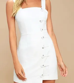 Revolve Finders Keepers Mila Sleeveless Button Detail Mini Dress size XL Nwot thumbnail 1