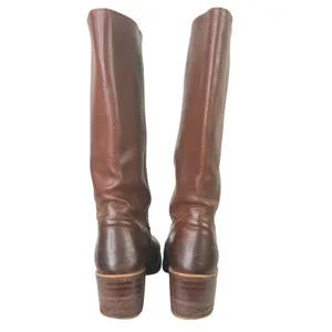 Vintage Frye Campus 14L Tall Boots Pebbled Leather Cognac Brown‎ Women's 9.5M thumbnail 7
