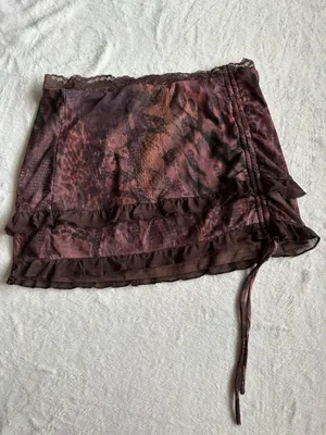 Outcast Clothing Natalie Mini Skirt Mauve Leopardo thumbnail 4