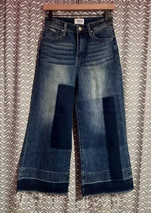 Insane Gene Los Angeles | Wide Leg Cropped Patchwork Jeans, 5/26 thumbnail 1