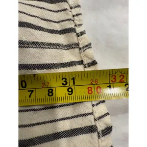 Free People Striped‎ Tunic Top Blouse Women's M/M Medium Long Sleeve Ivory Black thumbnail 7