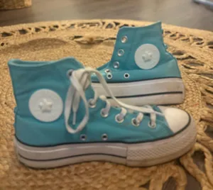 Converse Teal High Top Platform Sneakers thumbnail 1