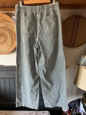 NWT Gap pull on high rise wide leg railroad stripe blue Medium thumbnail 6