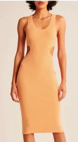 Abercrombie & Fitch Ribbed Cut Out Sweater Midi Dress thumbnail 1