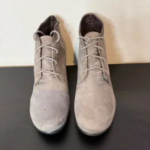 Dansko Suede Leather Lace‎ Up Wedge Ankle Boots Gray Women 41 US 10.5 11 thumbnail 2