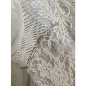 Gimmicks by BKE Y2K Buckle Womens Top Sheer Lace Front Back Beaded Embroider Size L thumbnail 9