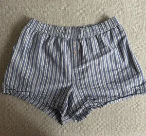 Open Edit Blue Stripe Pajama Shorts thumbnail 1