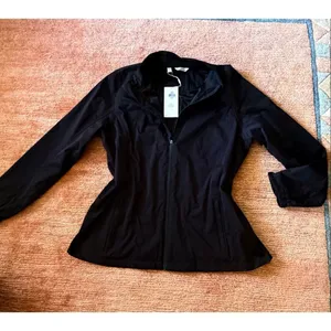 Lady Hagen Black Rain Jacket XXL Lightweight Zip Up Velcro Sleeves thumbnail 2