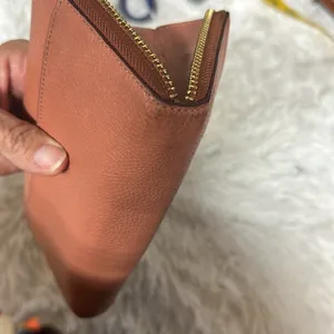 Coach Texture Accordion Zip Around Leather Wallet - Pink vintage thumbnail 4