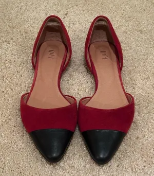 J. Jill Red and Black Women's Flats Size 8 thumbnail 1