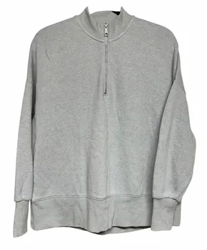 Madewell MWL Airyterry Quarter Zip Sweatshirt Mint Green Women's Size Small‎ thumbnail 1