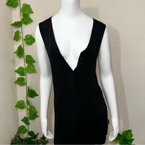 Pola Black Button Down Vest Dress thumbnail 2