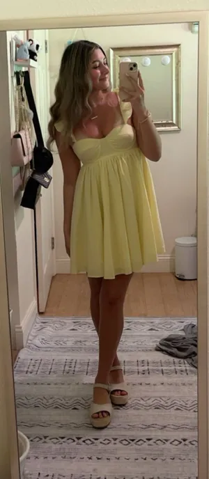 Yellow stripped dress thumbnail 1