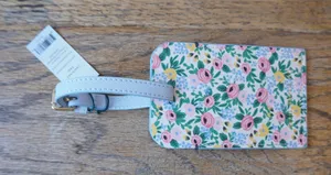 Rifle Paper Co. NEW Luggage Tag Multi Floral Faux Leather Girly Travel Vacation thumbnail 1
